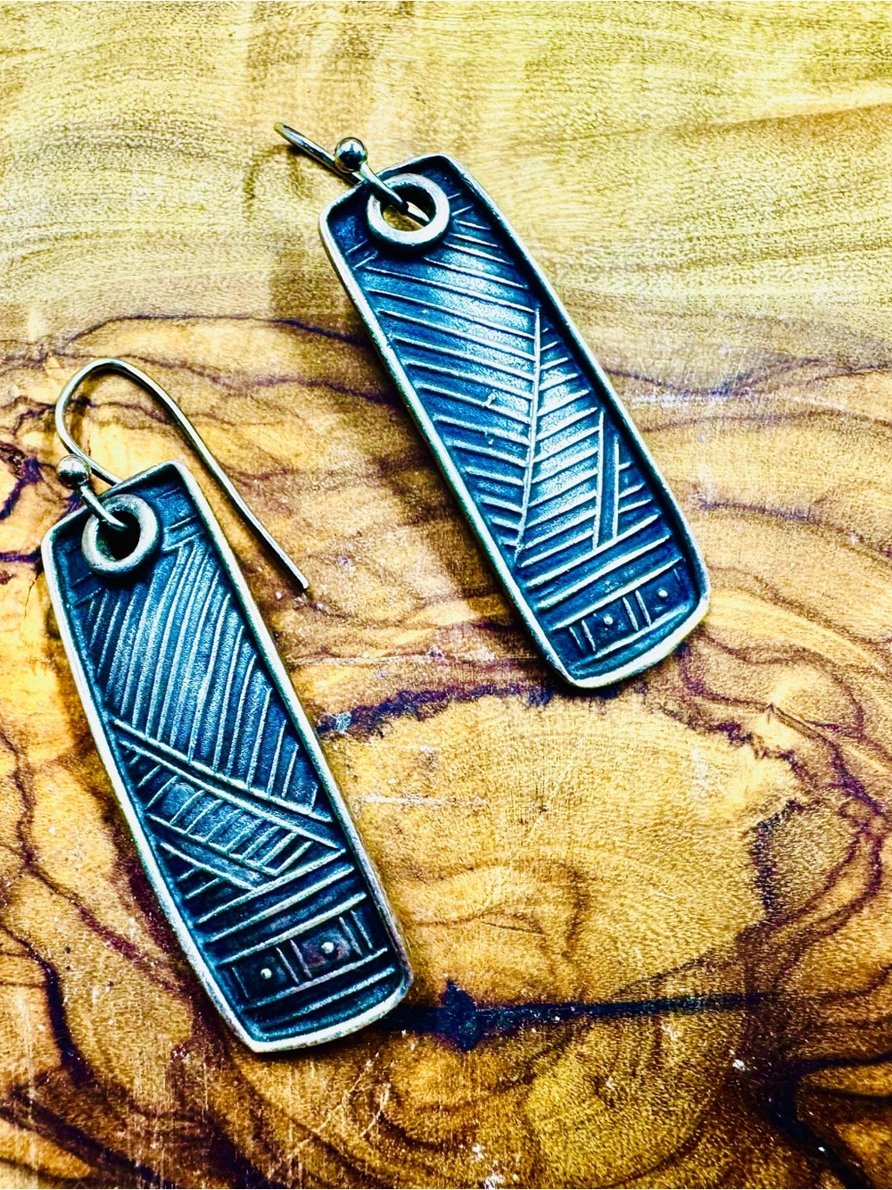 Signed Tabra Silver Vintange Drop Earrings Artesian